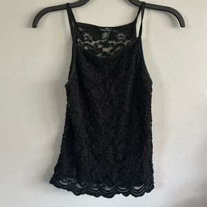 Rue21 black lace ladies tank top size M